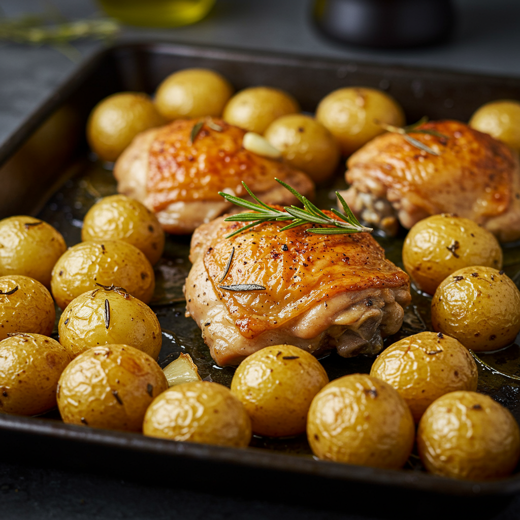 7. One-Pan Garlic Herb Chicken &amp; Potatoes