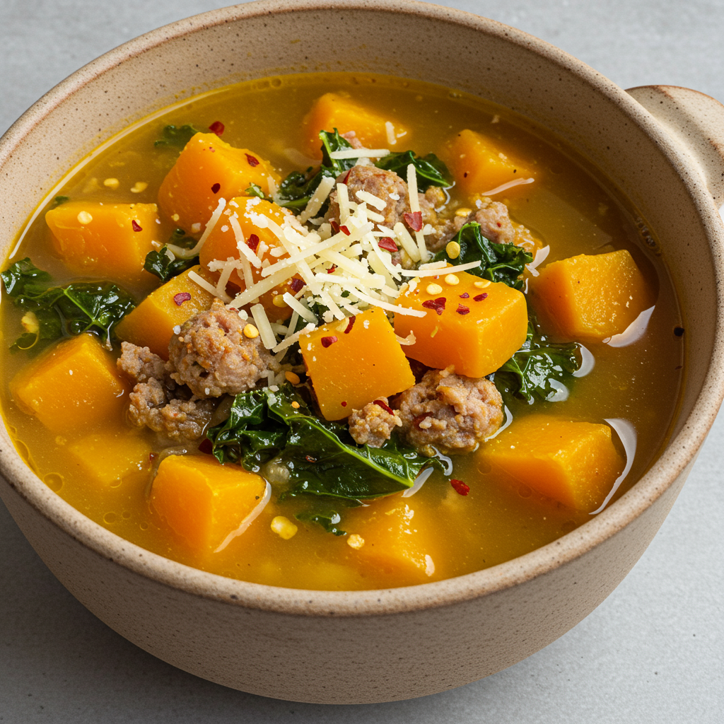 7. Sausage &amp; Kale Butternut Squash Soup