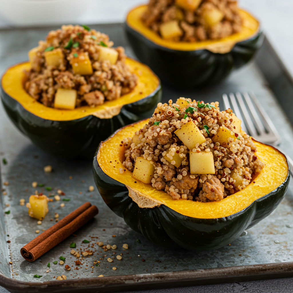 7. Spiced Chicken &amp; Pear Stuffed Acorn Squash
