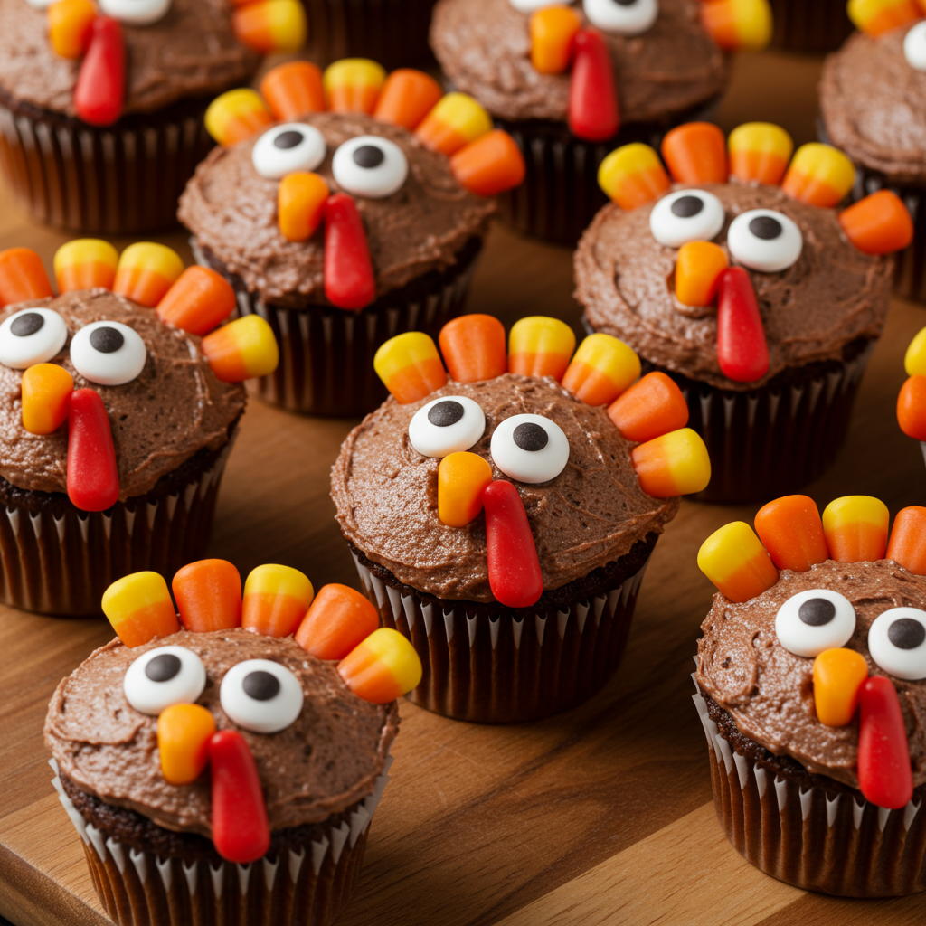 7. Turkey Face Cupcakes