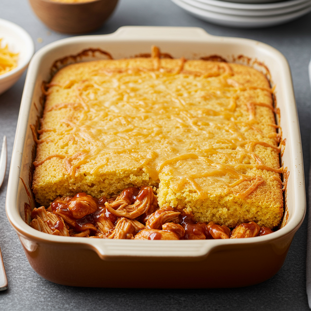 8. BBQ Chicken &amp; Cornbread Casserole