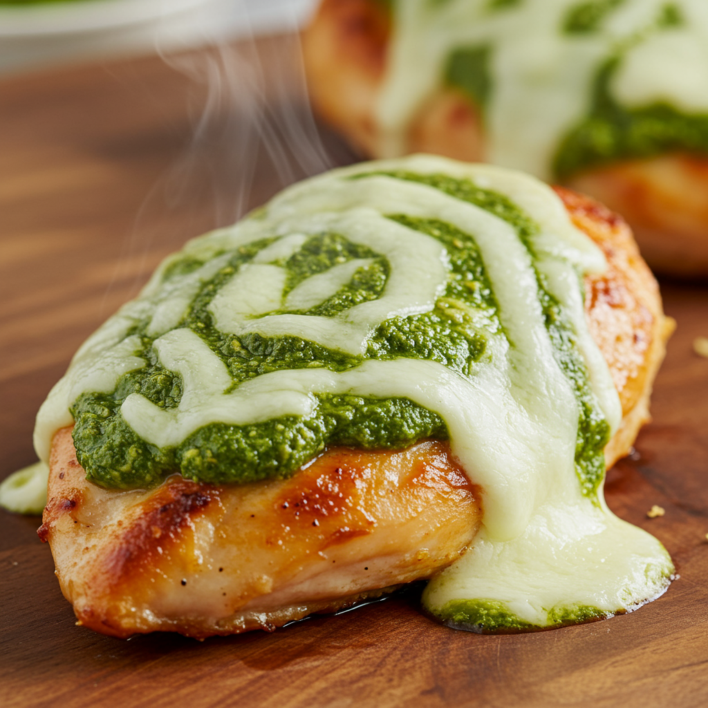 8. Pesto Mozzarella Baked Chicken Breast