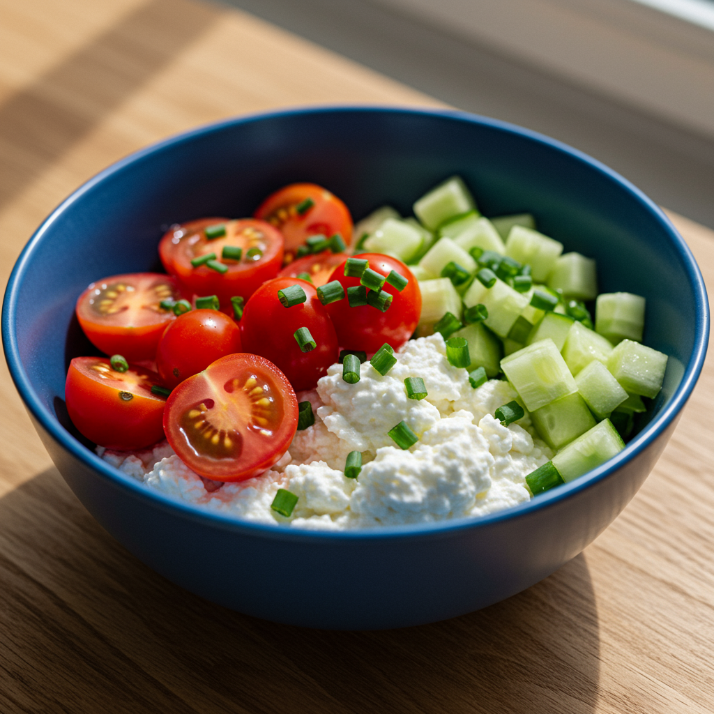 8. Savory Cottage Cheese Bowl