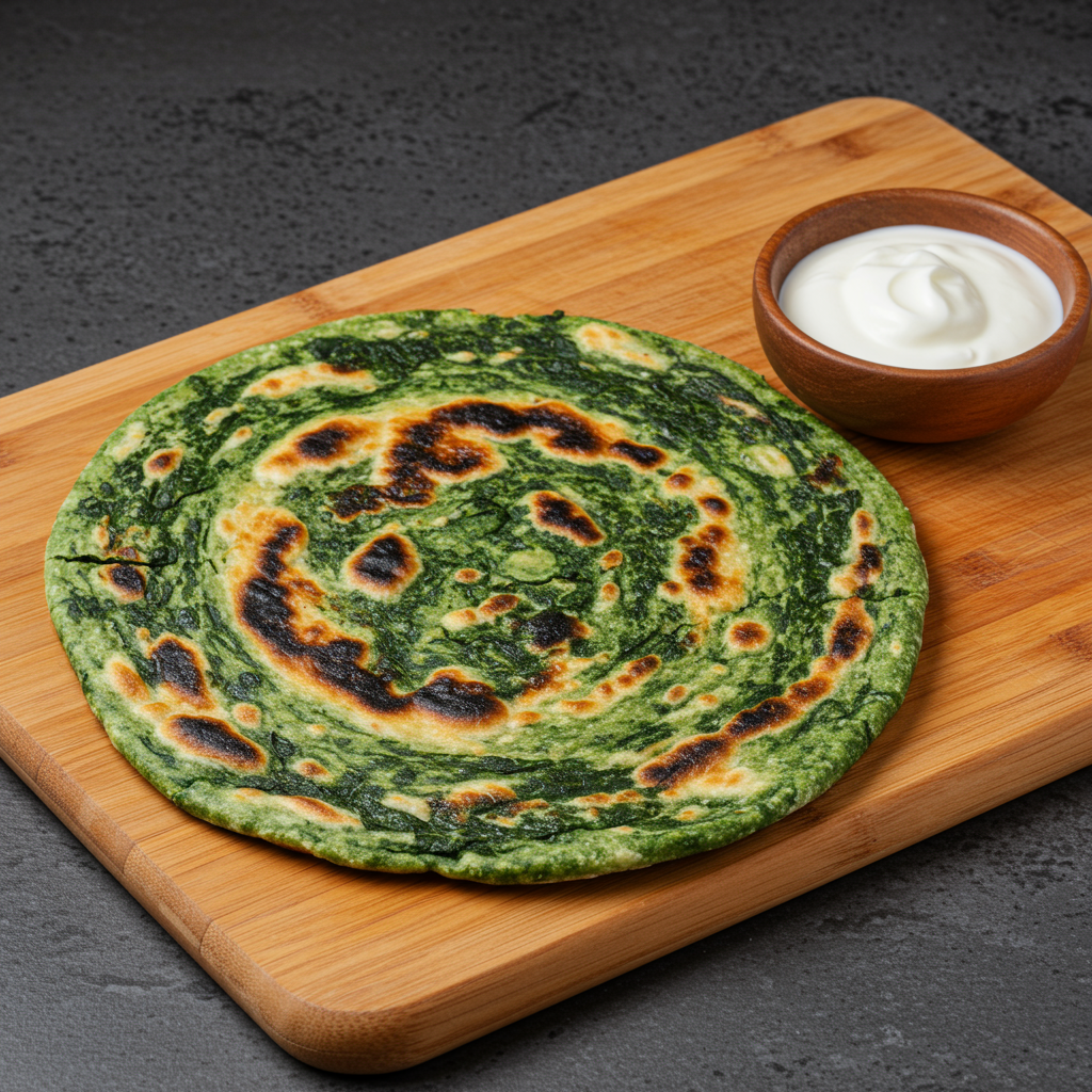 8. Savory Flatbread with Spinach and Yogurt (Sabse Borani)