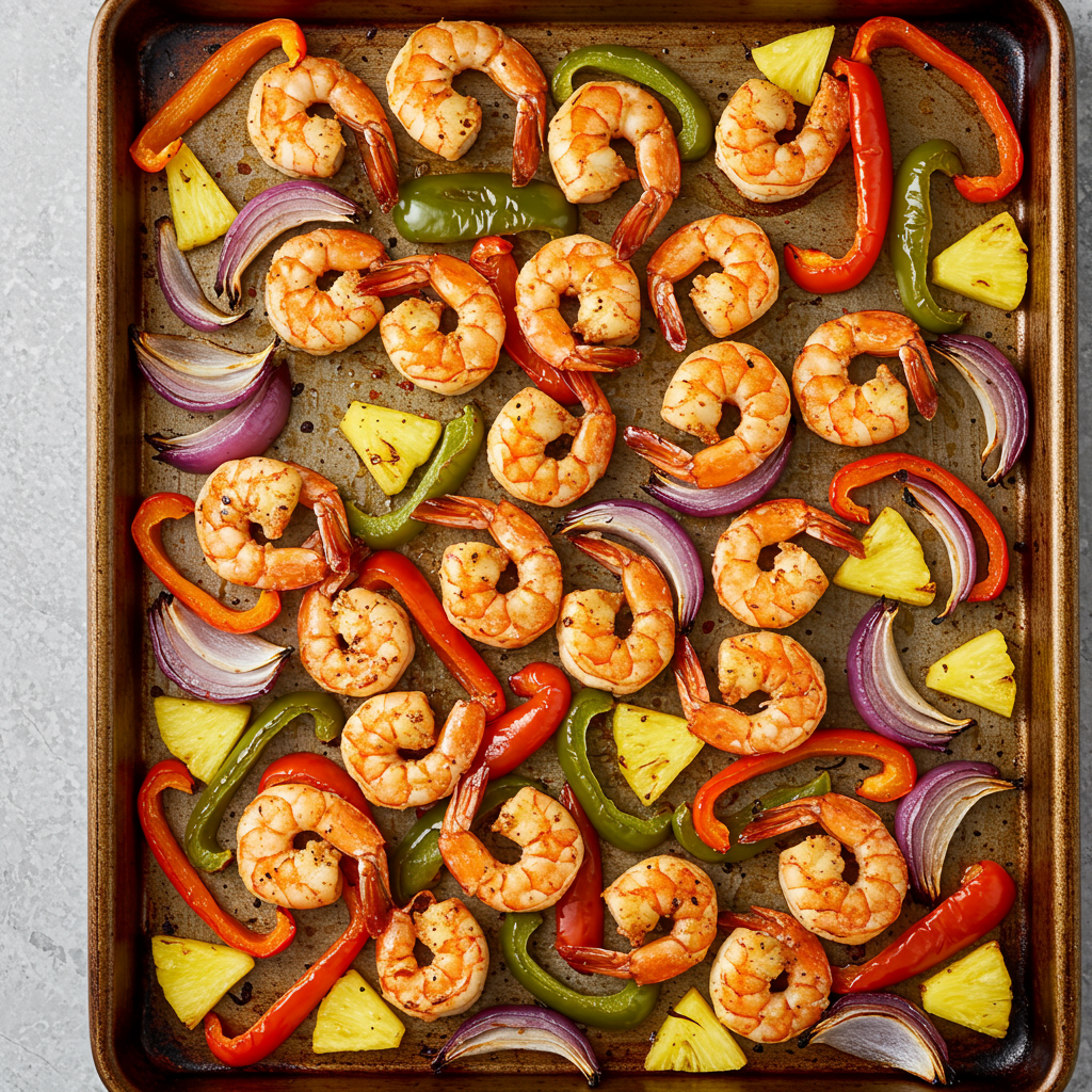 8. Sheet Pan Baked Jamaican Jerk Shrimp