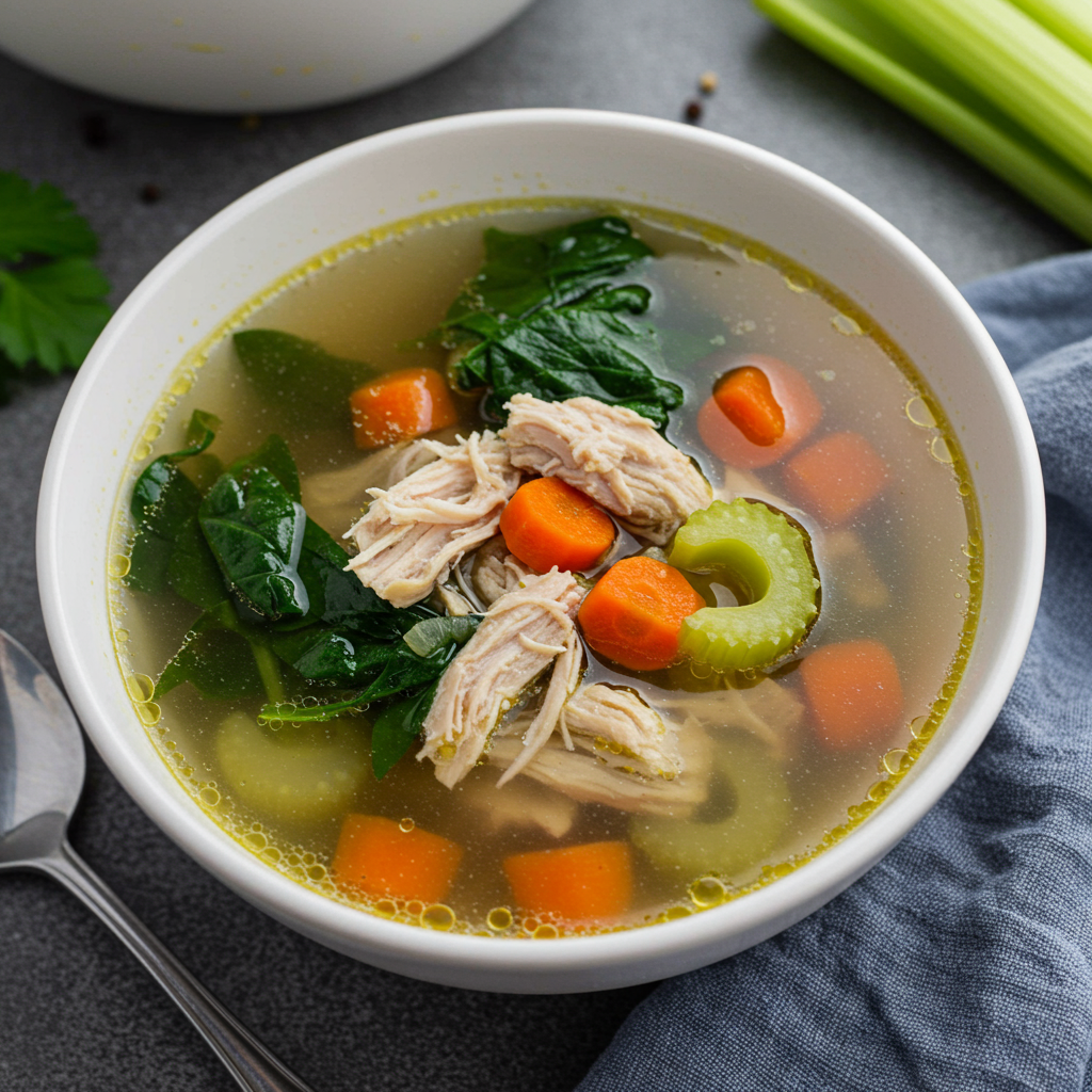 8. Spinach Chicken Soup