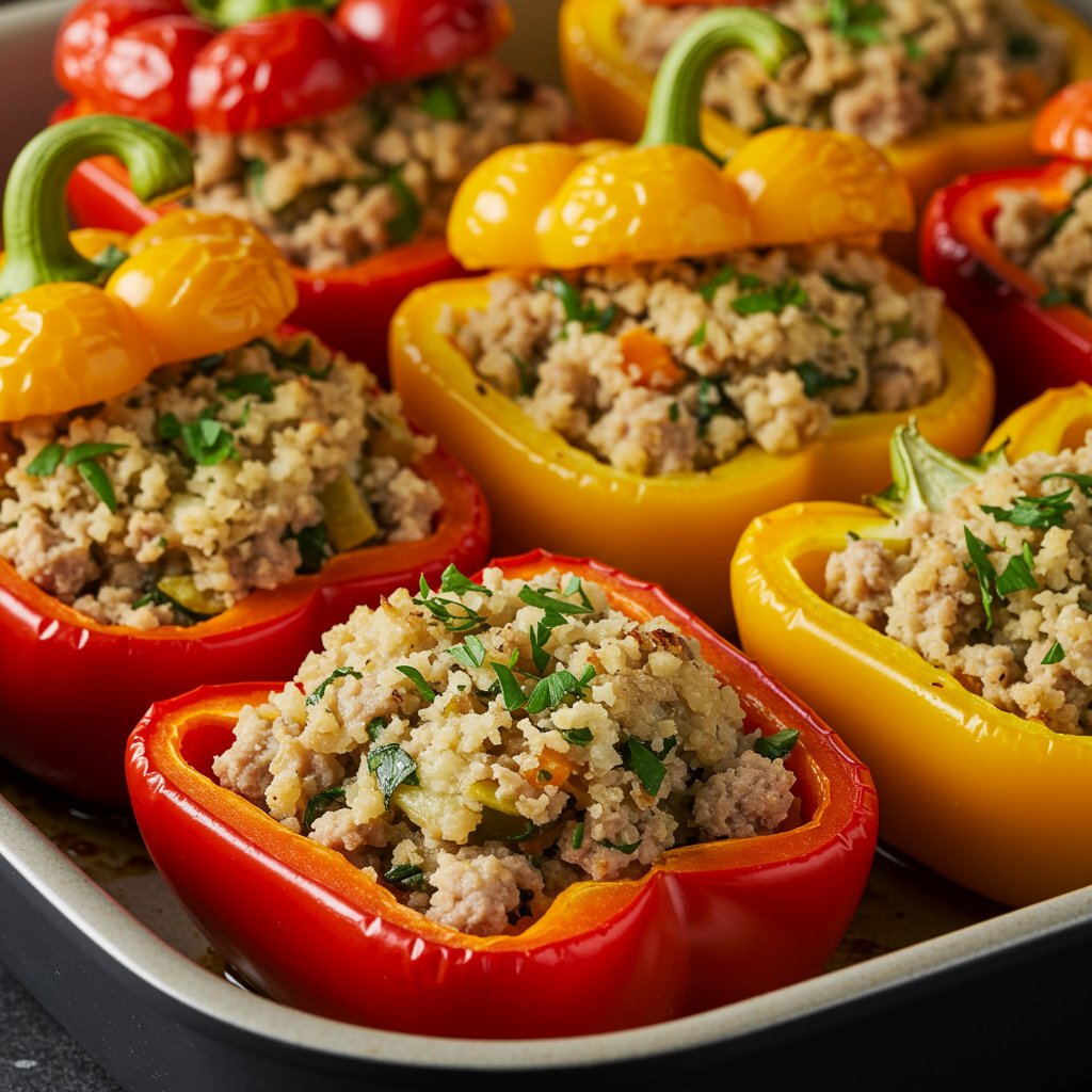 8. Turkey and Vegetable Stuffed Bell Peppers