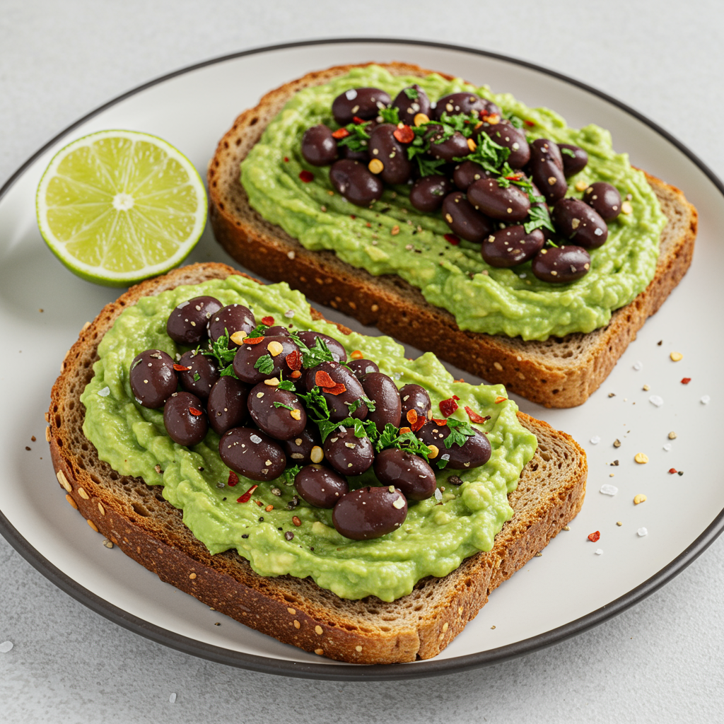 9. Avocado &amp; Black Bean Toast