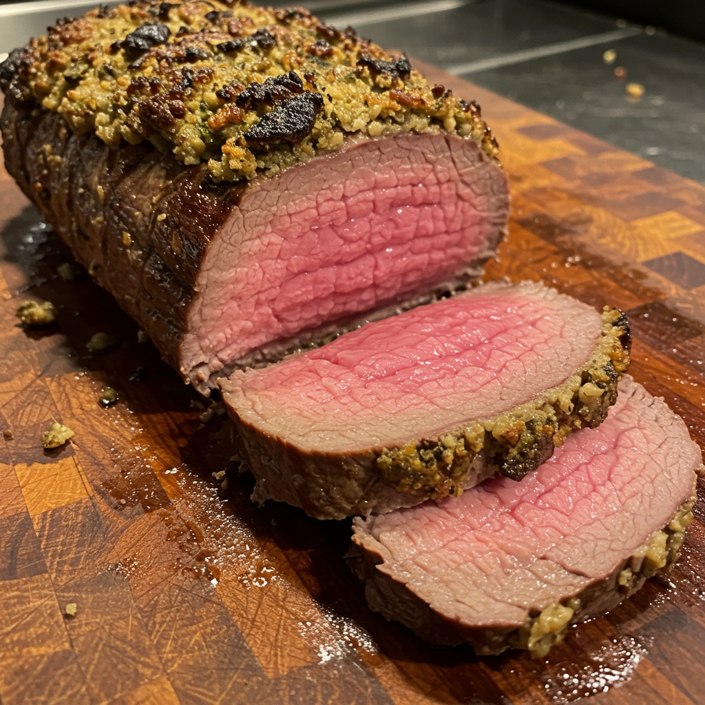 9. Beef Tenderloin with Mushroom Crust