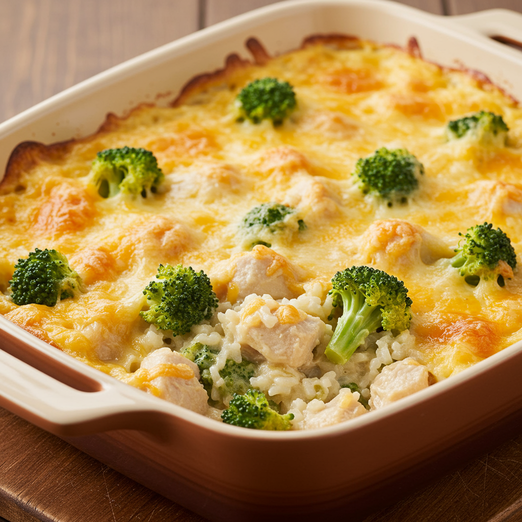 9. Cheesy Chicken &amp; Broccoli Rice Casserole