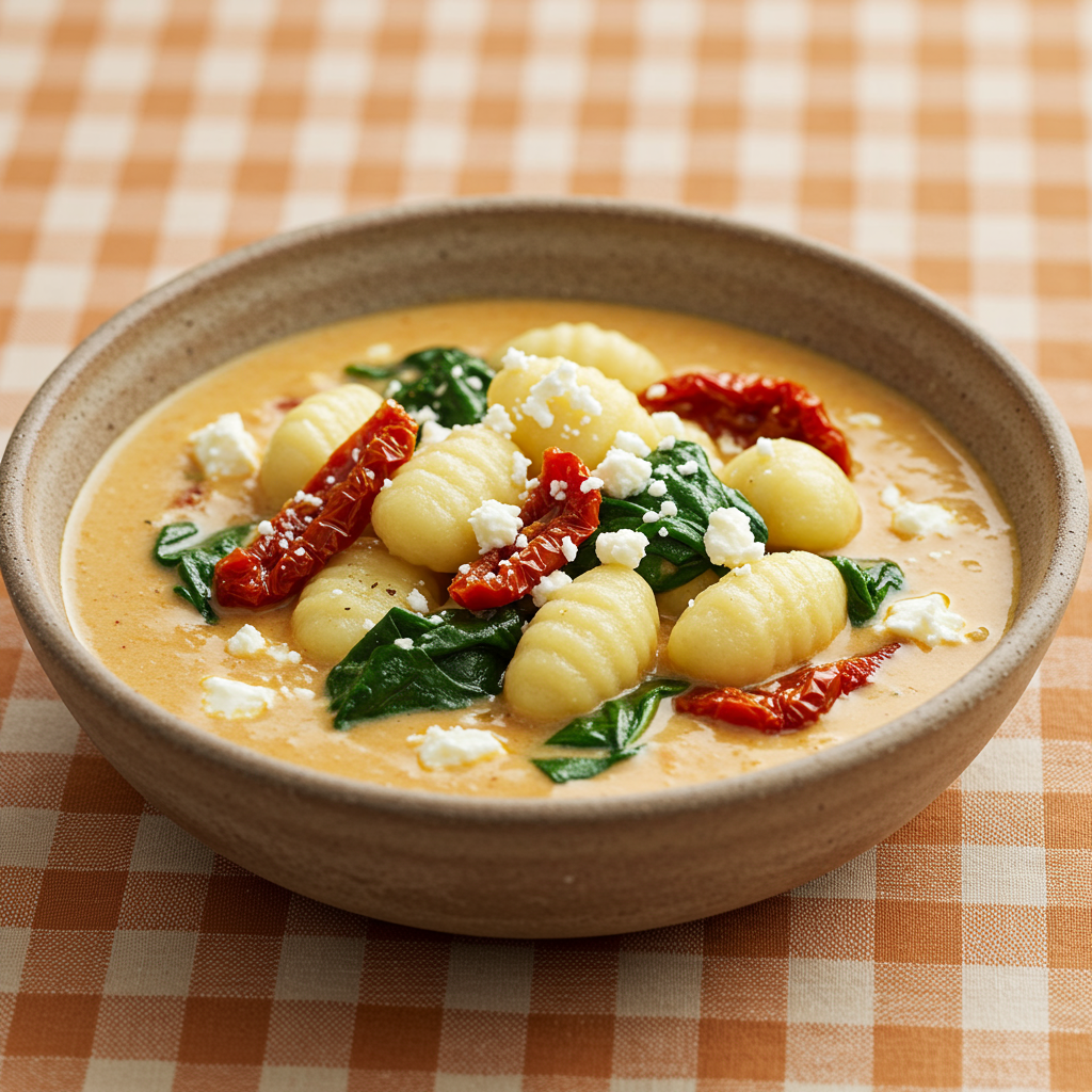9. Creamy Sun-Dried Tomato Gnocchi Soup