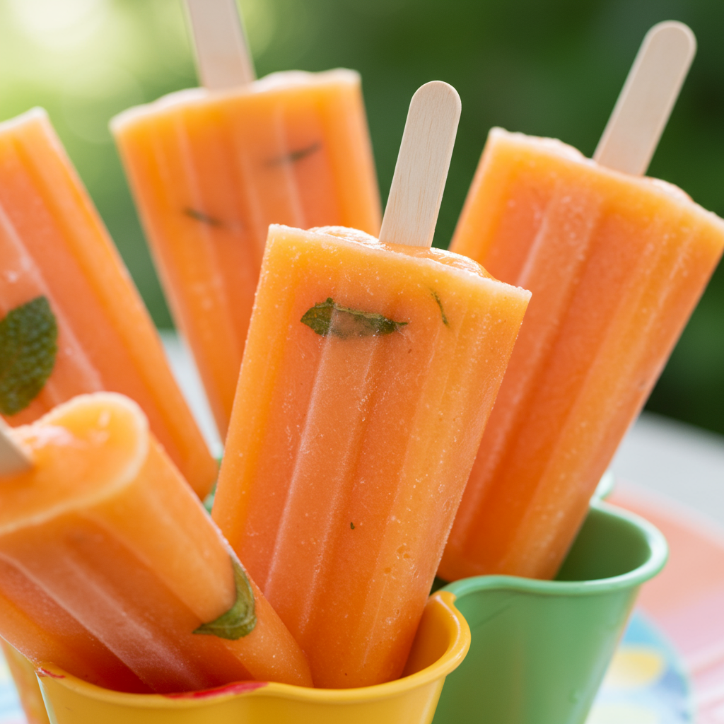 9. Frozen Peach Popsicles