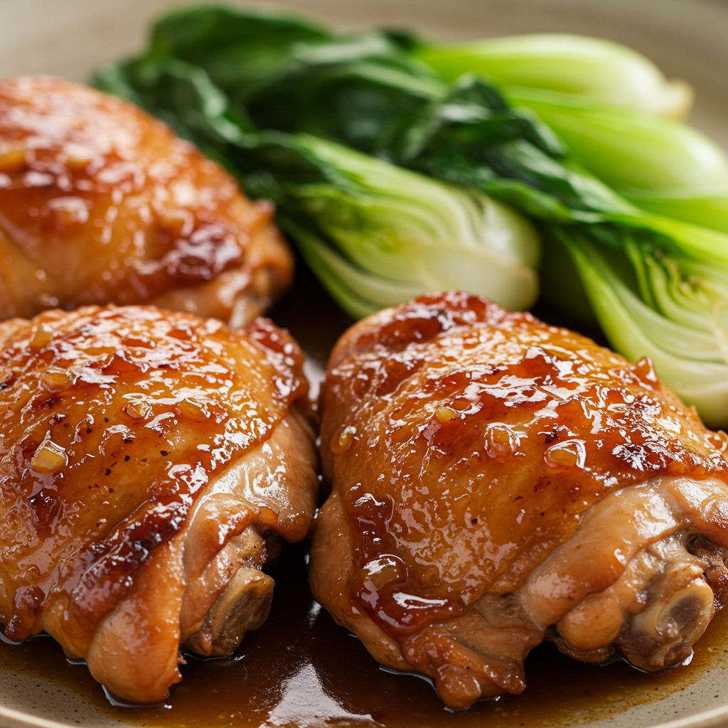 9. Ginger-Soy Glazed Chicken Thighs with Bok Choy