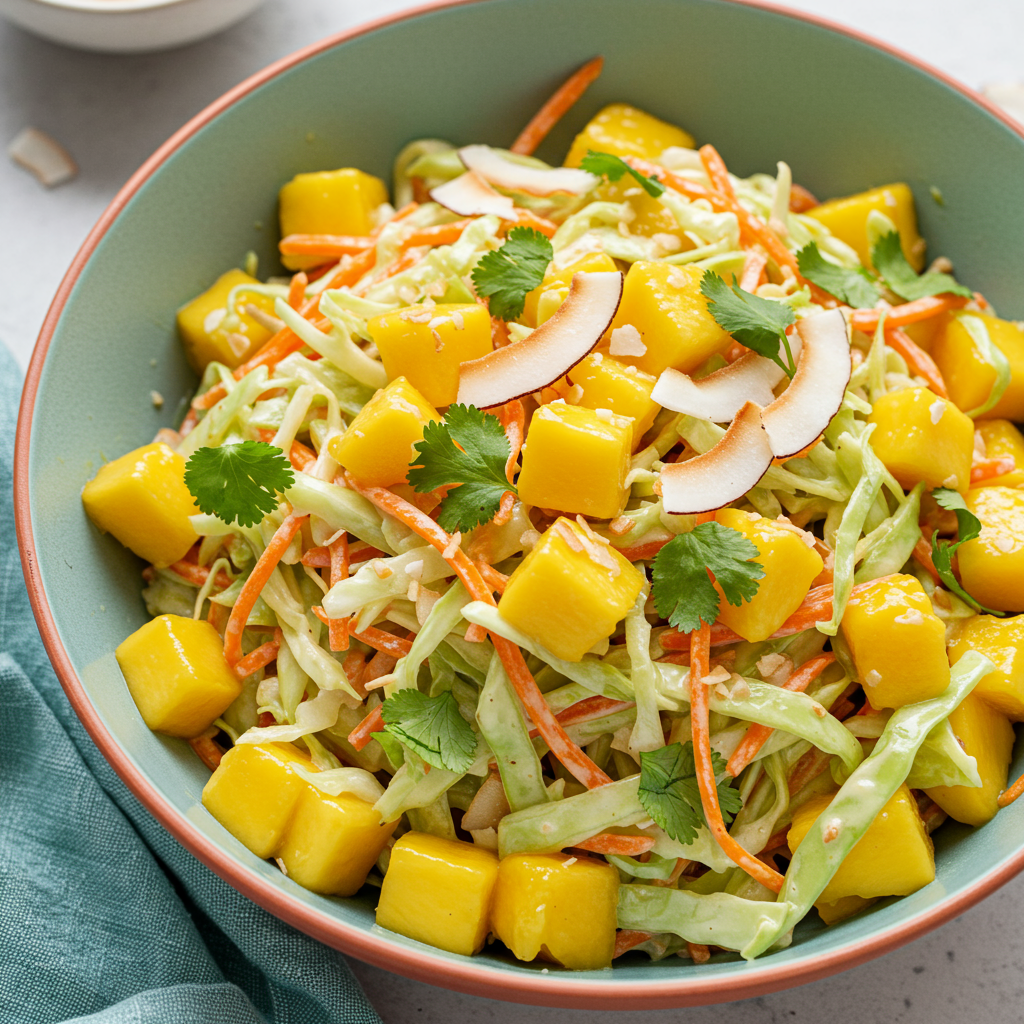 9. Mango Slaw with Creamy Coconut-Lime Dressing