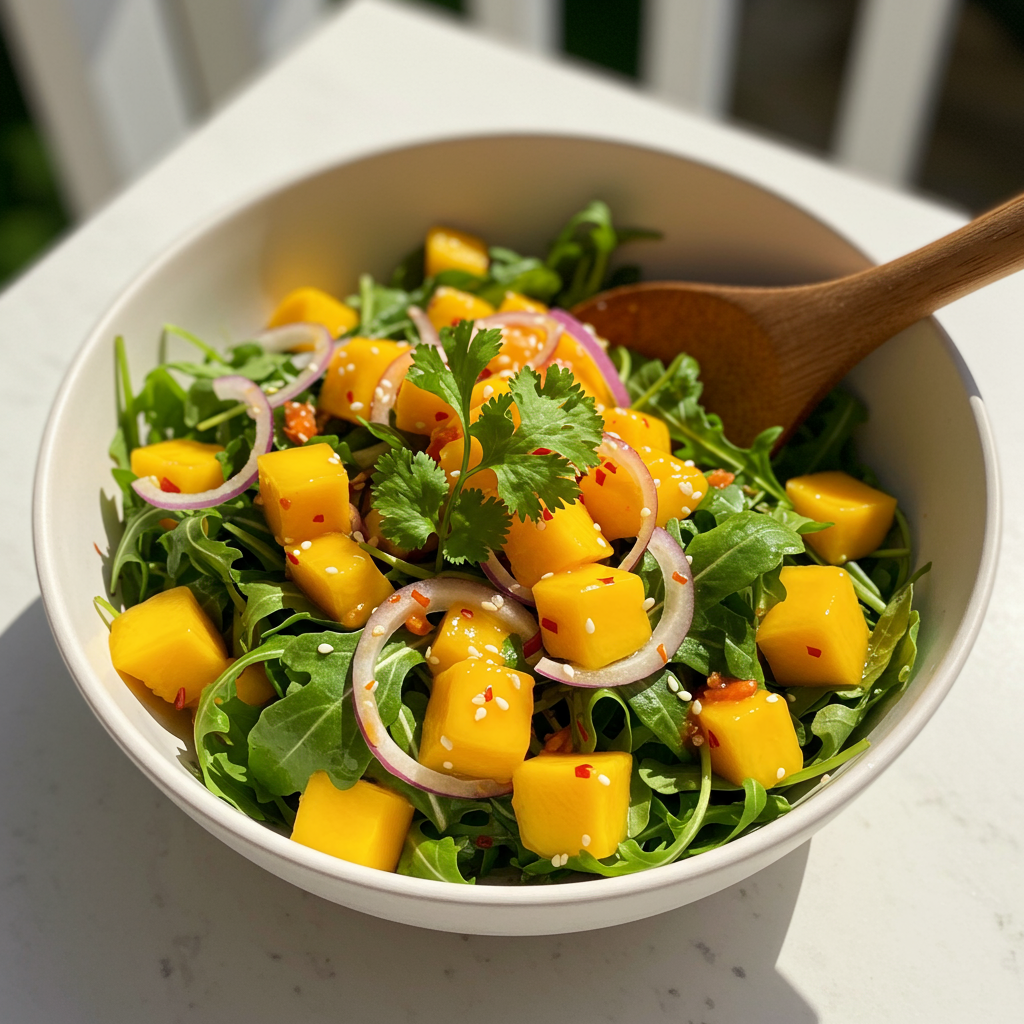 9. Spicy Mango Arugula Salad