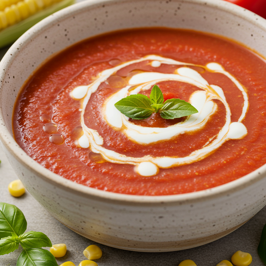9. Tomato & Fresh Corn Soup (Light and Tangy)
