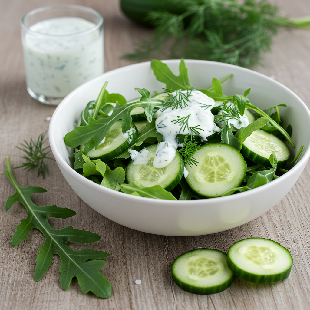 10. Creamy Cucumber Arugula Salad