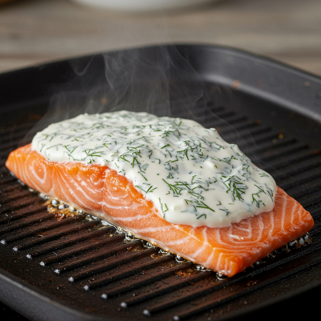 10. Greek Yogurt-Dill Salmon