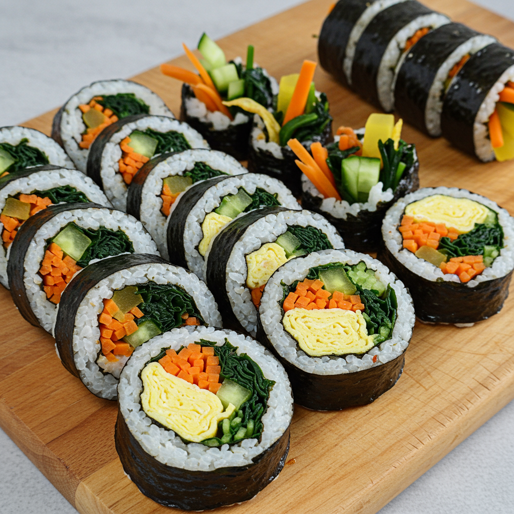 10. Kimbap (Korean Seaweed Rice Rolls)