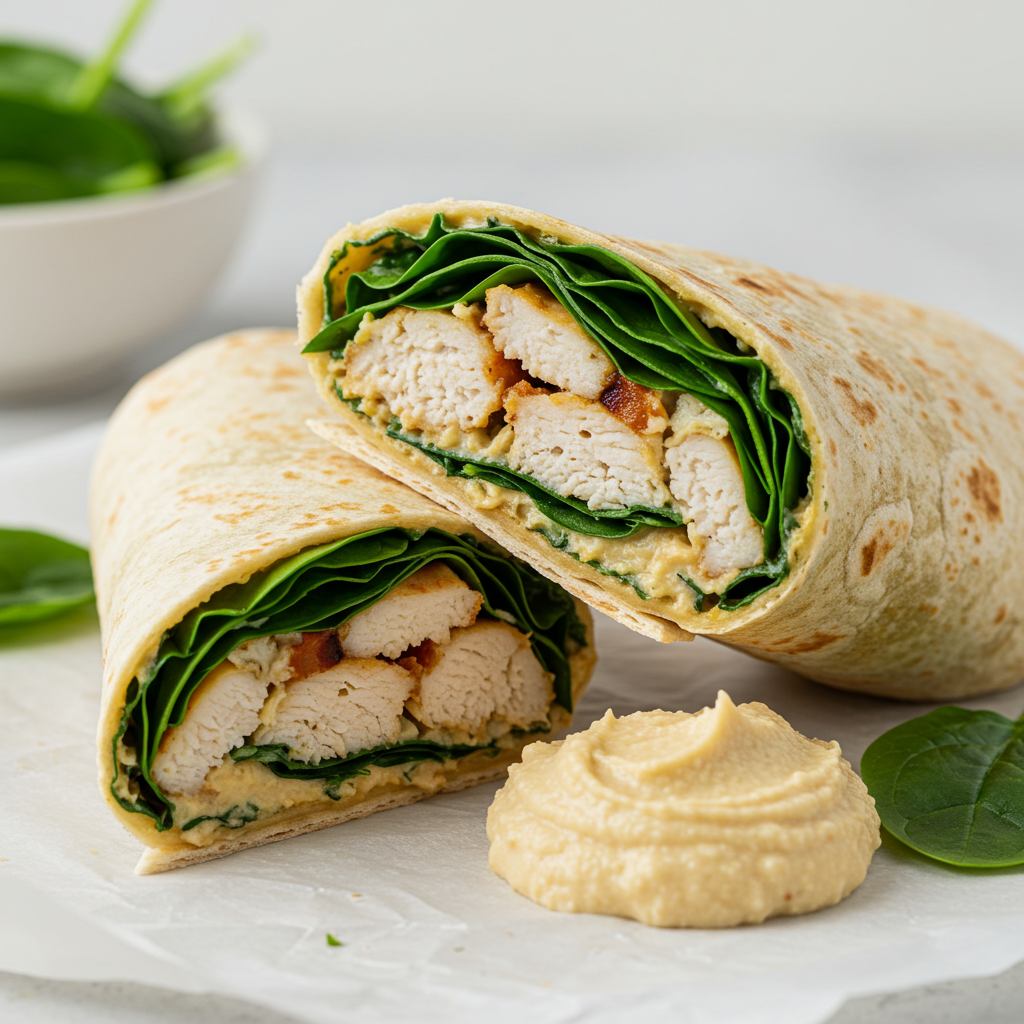 10. Spinach Chicken Wraps