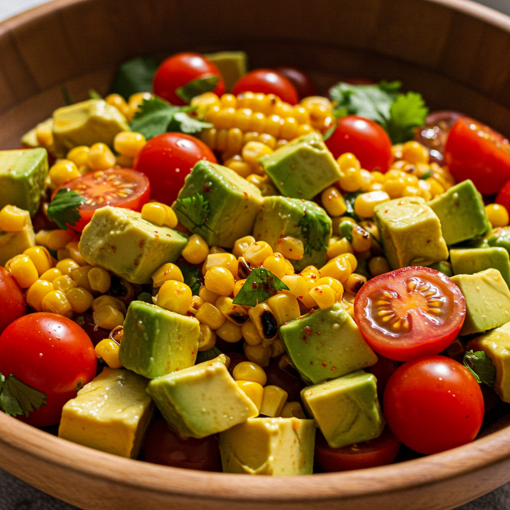 11. Avocado & Grilled Corn Salad with Lime Dressing
