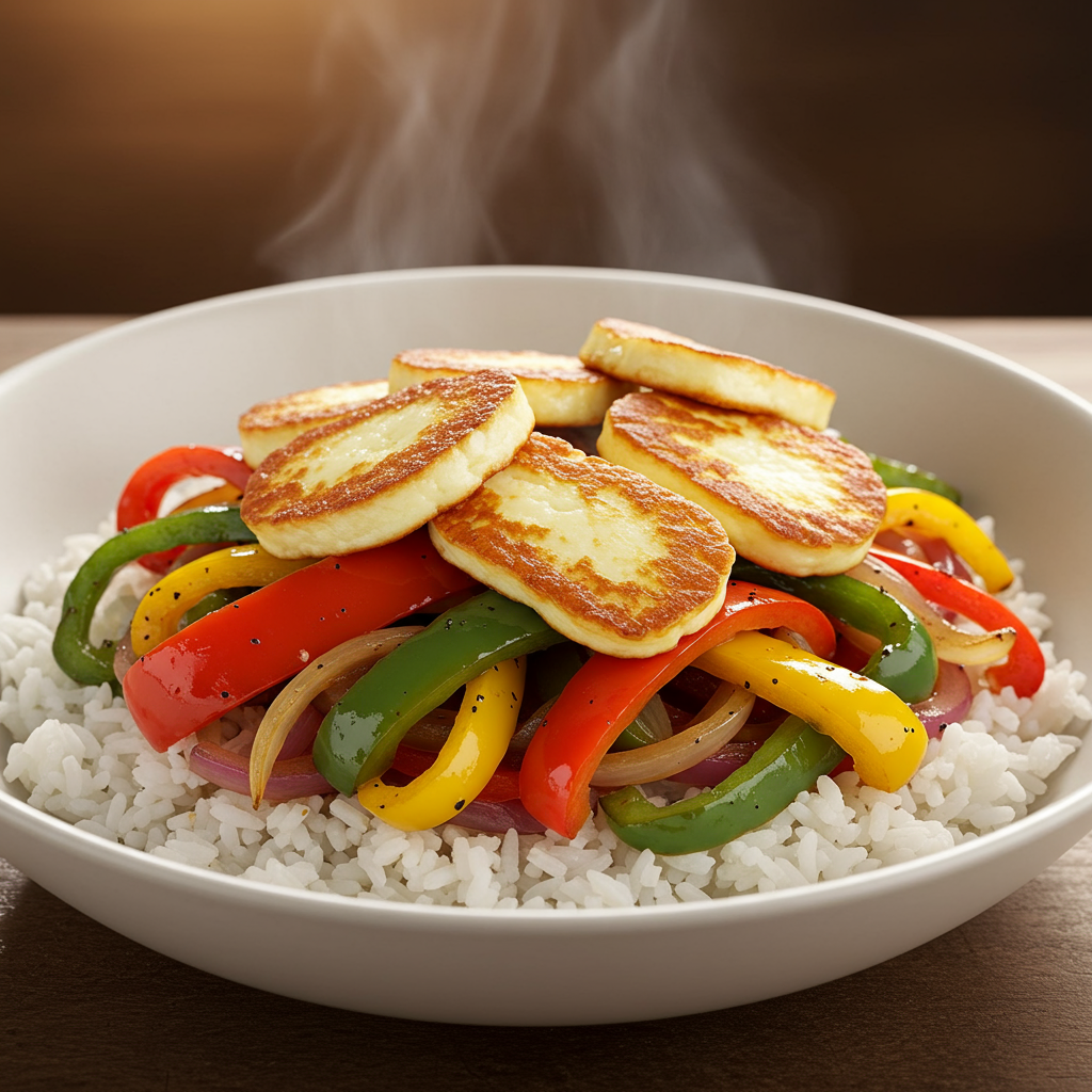 11. Fajita Veggie &amp; Halloumi Bowls