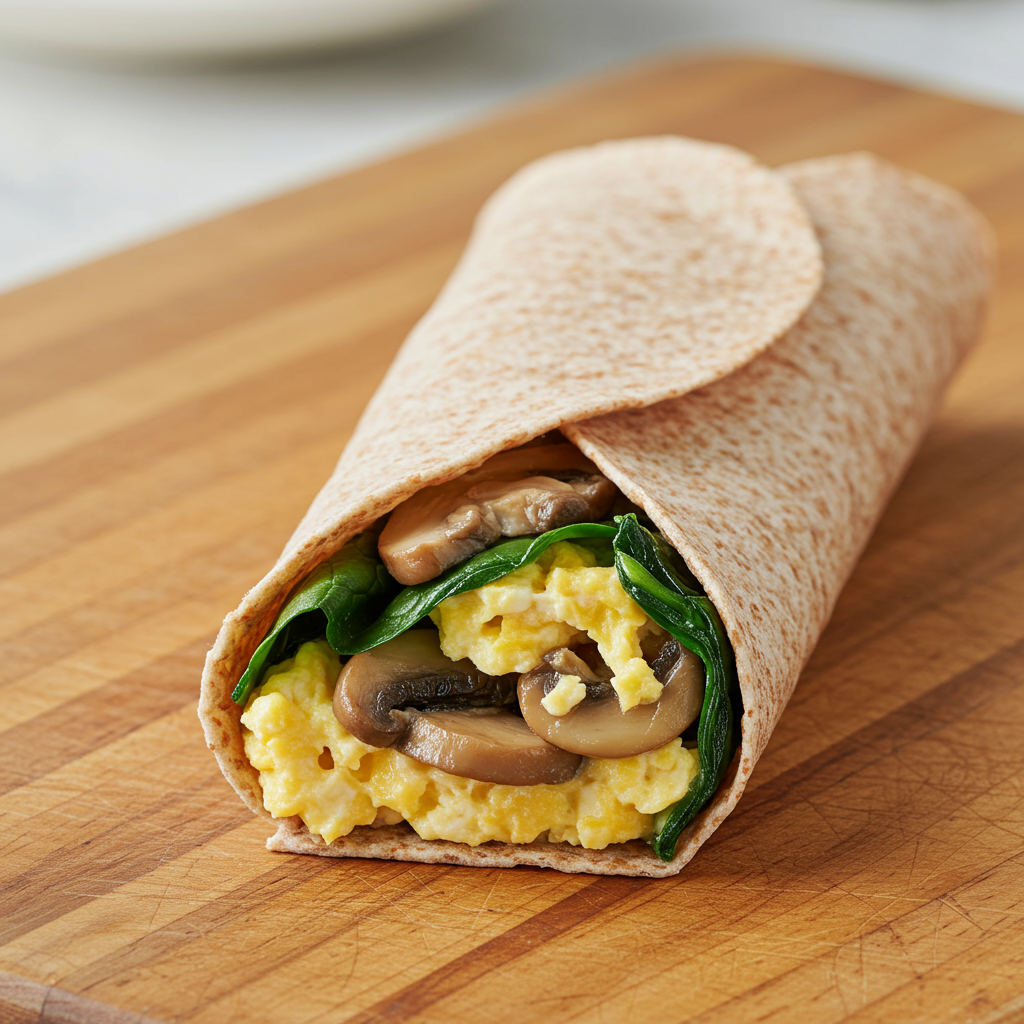 11. Mushroom &amp; Spinach Breakfast Wrap