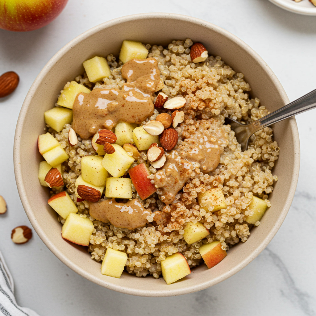 12. Almond Butter Breakfast Quinoa Bowl