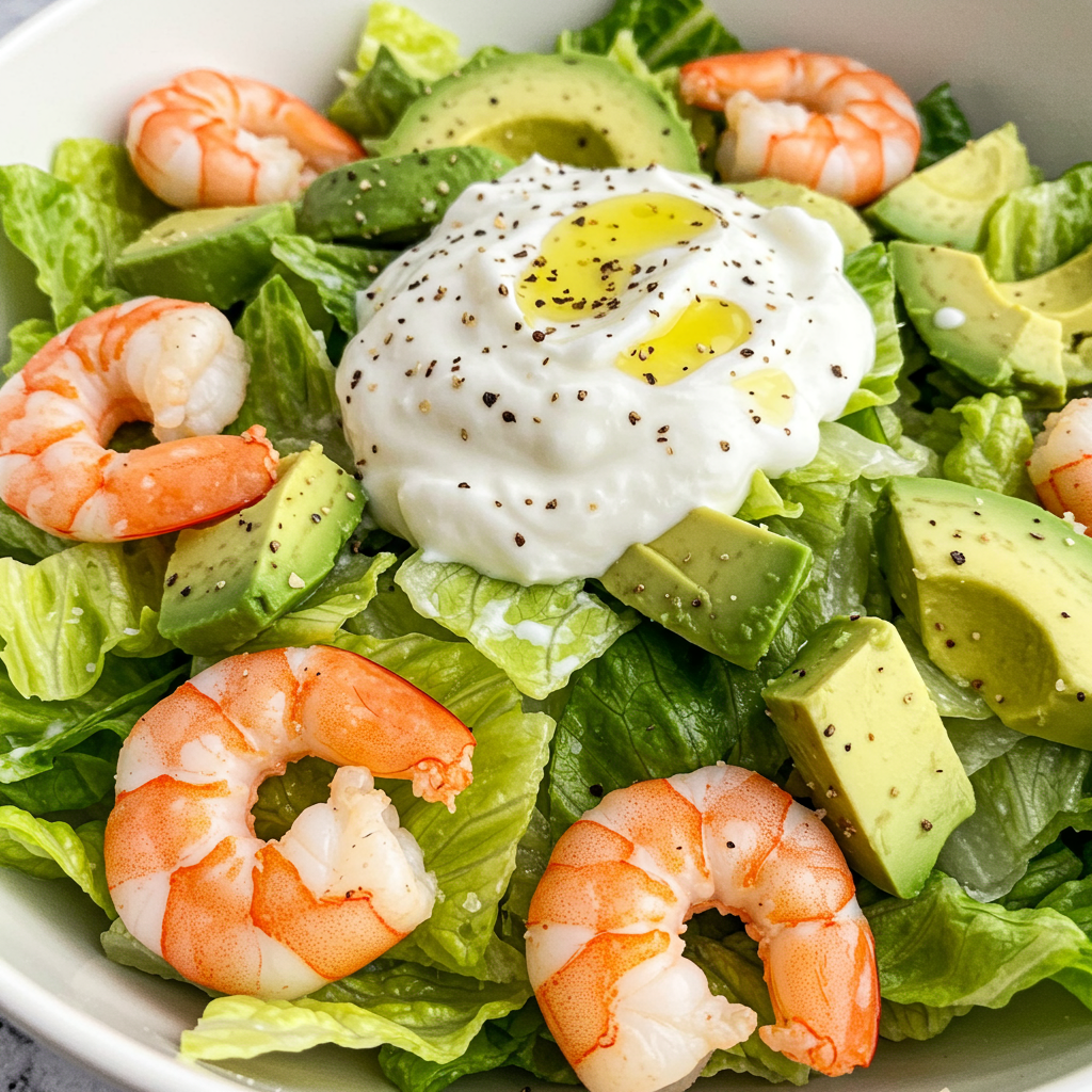 12. Avocado & Shrimp Caesar Salad
