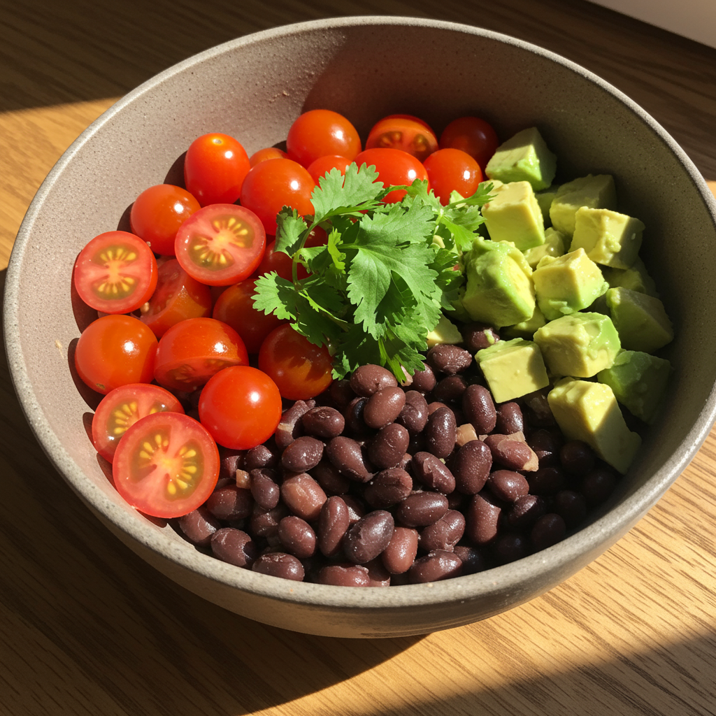 12. Black Bean & Avocado Breakfast Bowl