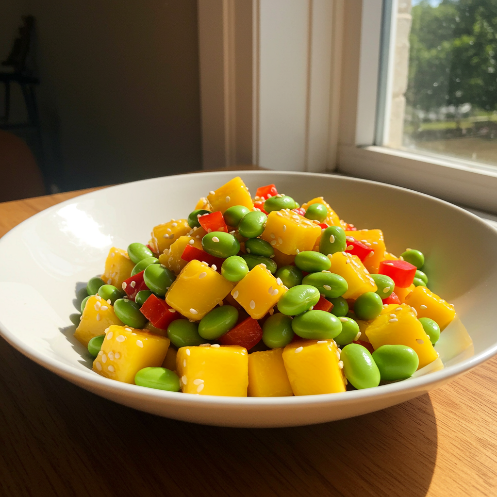 12. Mango & Edamame Salad with Sesame Dressing
