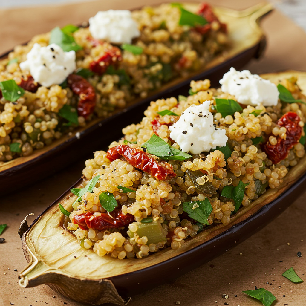 12. Stuffed Eggplant with Quinoa and Herbs