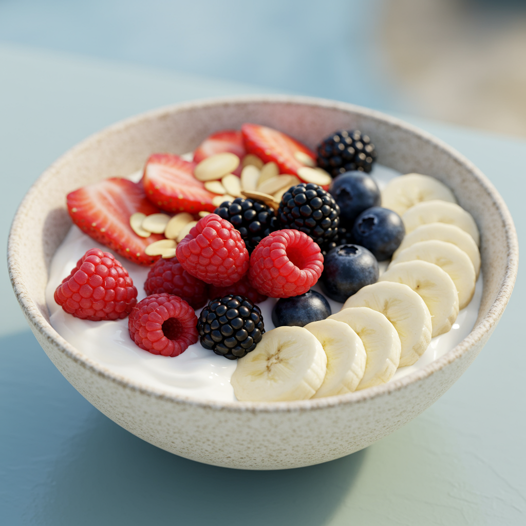 12. Triple Berry Banana Crunch Bowl