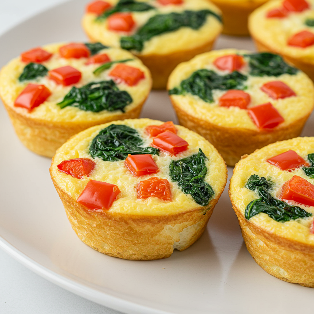 13. Red Pepper, Spinach &amp; Mushroom Egg White Cups
