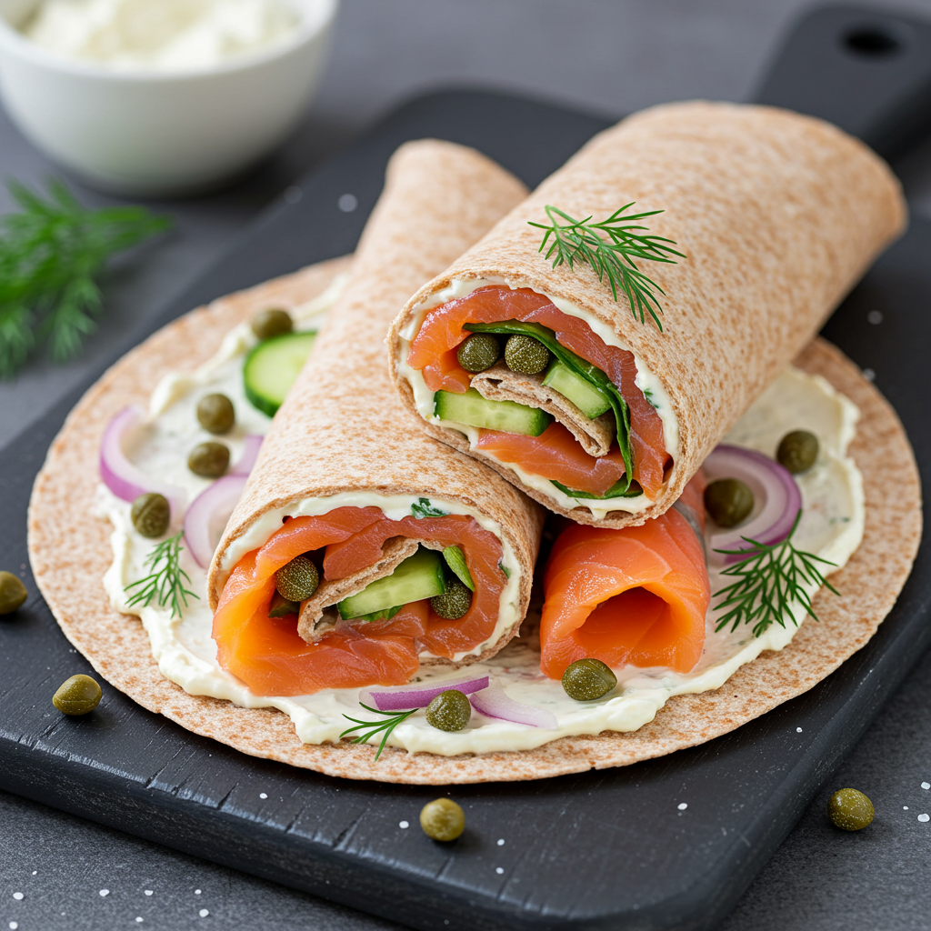 13. Smoked Salmon and Cream Cheese Wrap