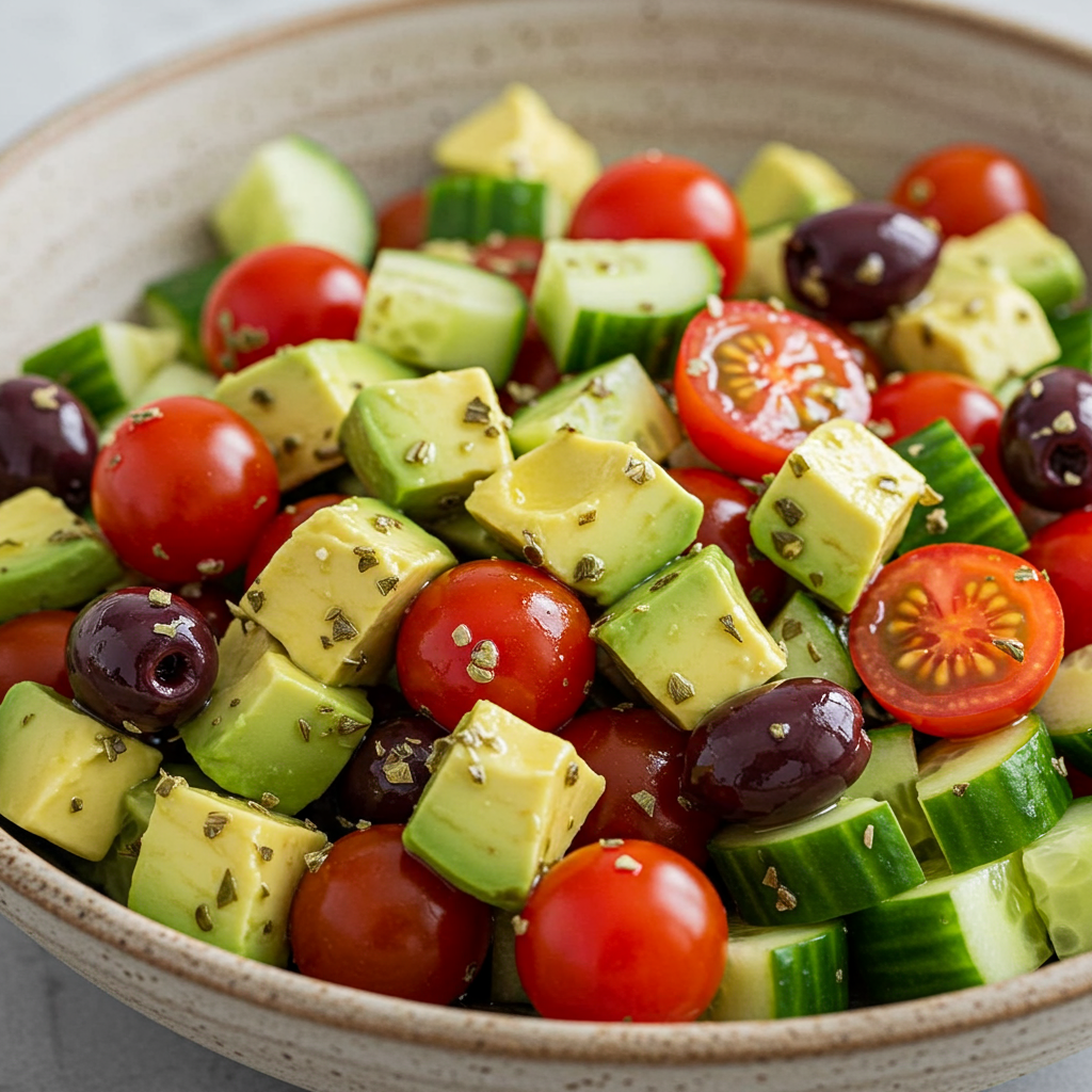 14. Avocado & Cucumber Greek Salad