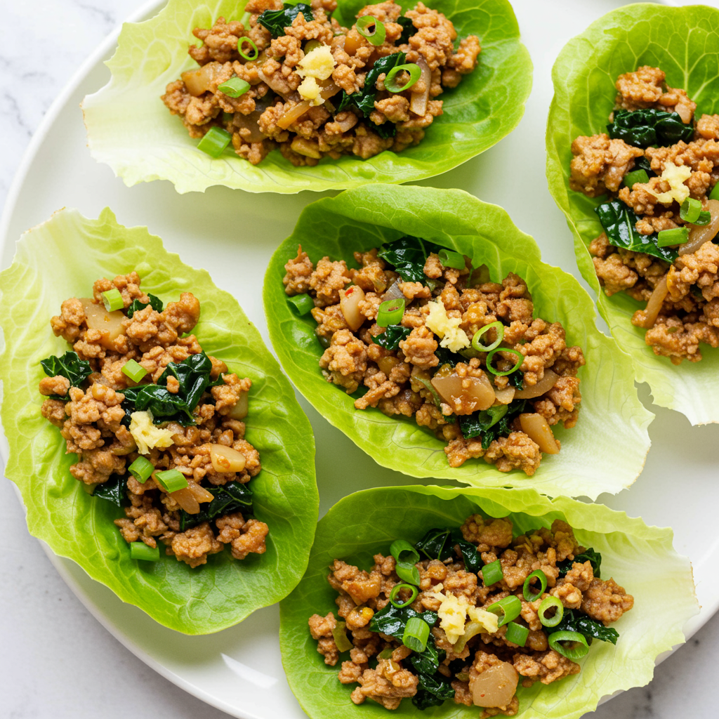 15. Asian Lettuce Wrap-Style Chicken with Kale