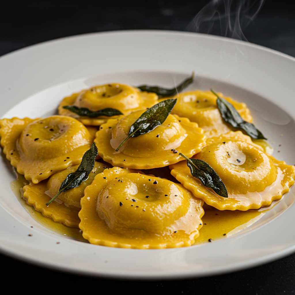 16. Butternut Squash Ravioli with Sage Butter