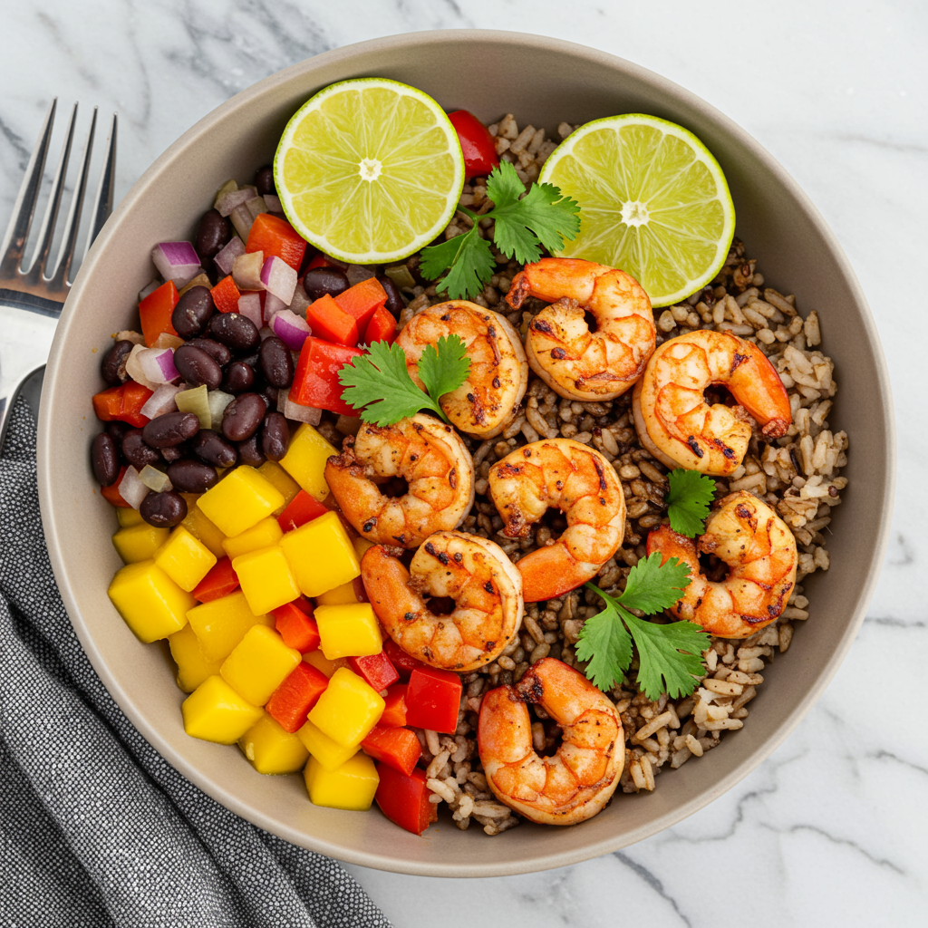16. Jerk Shrimp and Rice Bowl