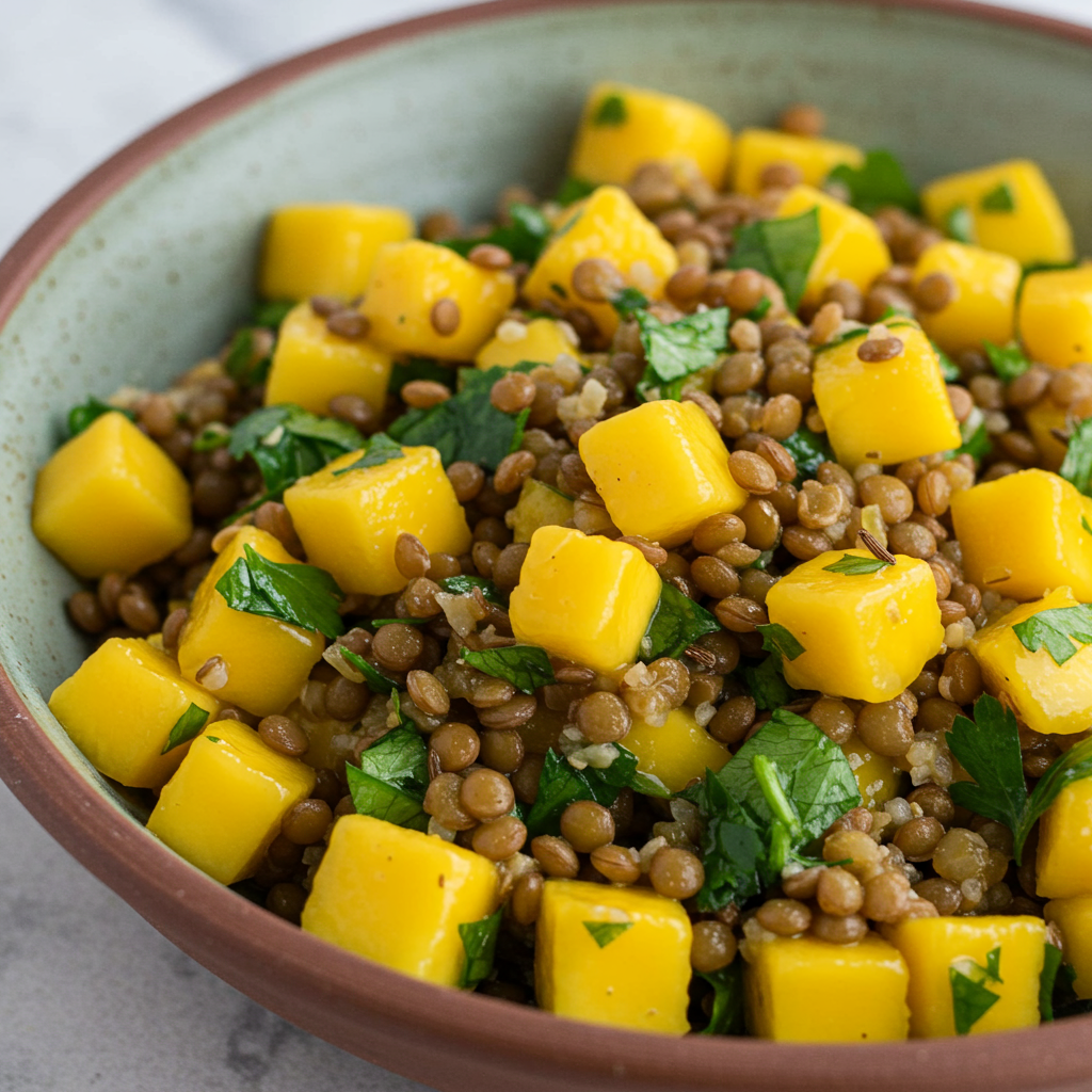 16. Mango & Lentil Salad with Cumin Dressing