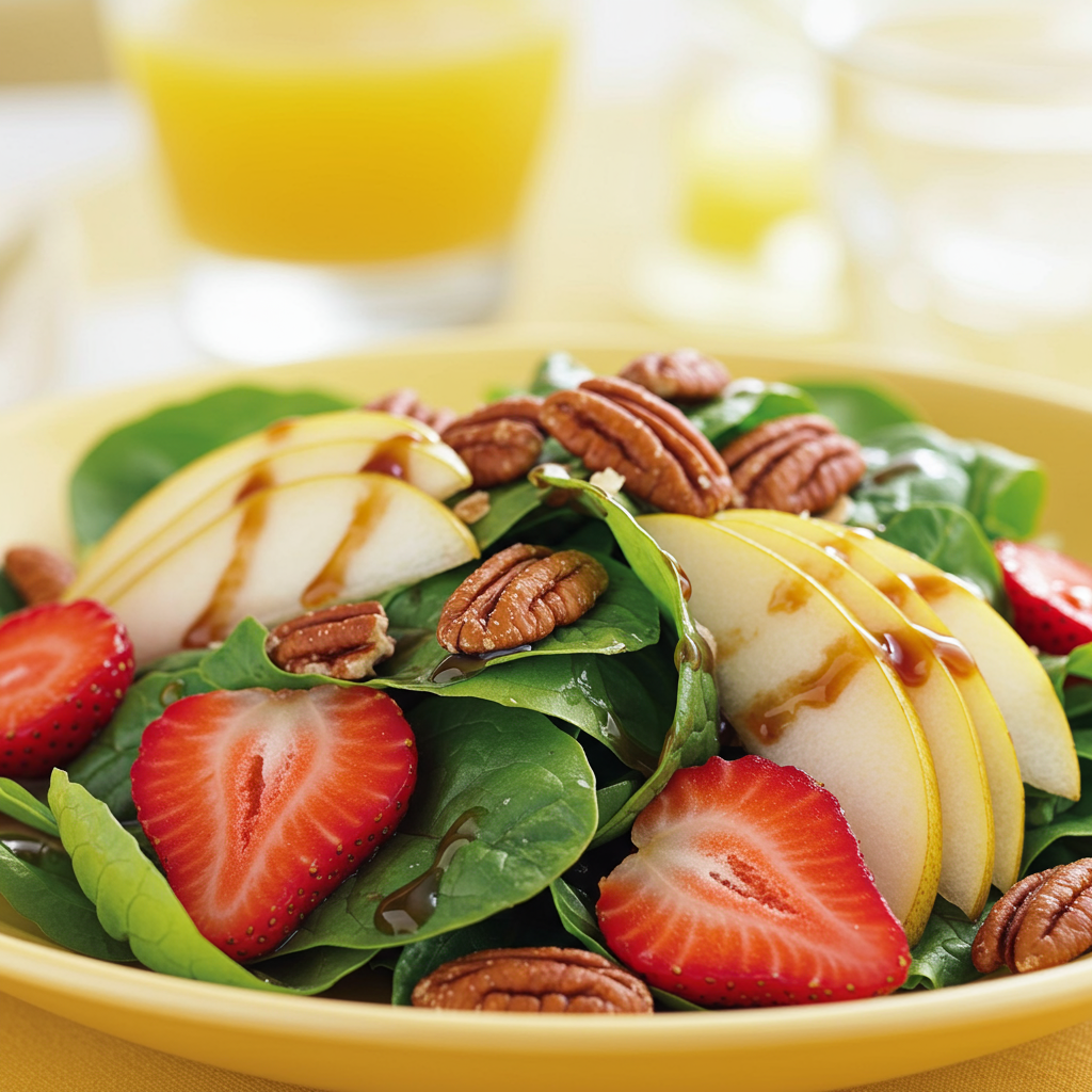 16. Strawberry & Pear Salad with Candied Pecans
