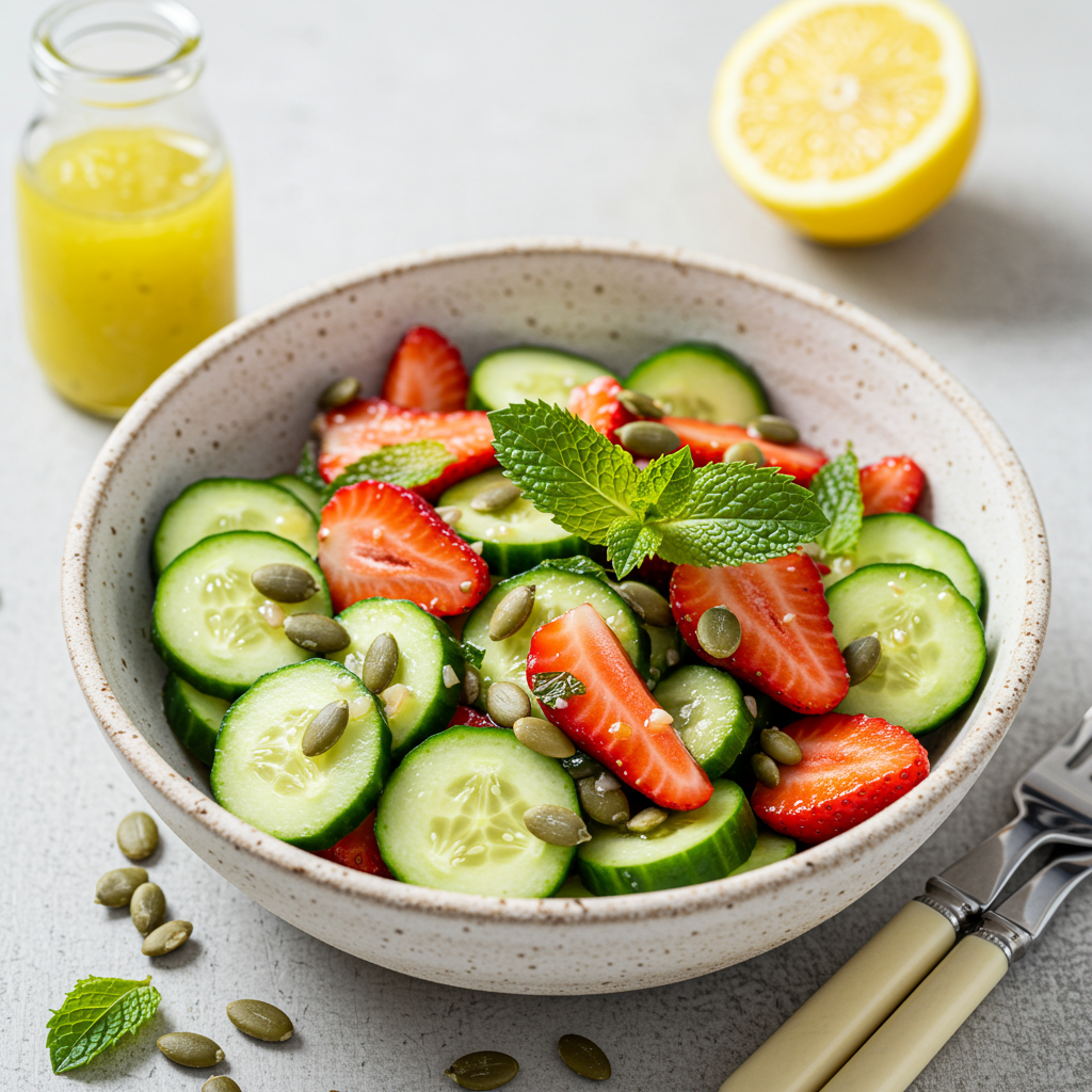 17. Strawberry & Cucumber Mint Salad