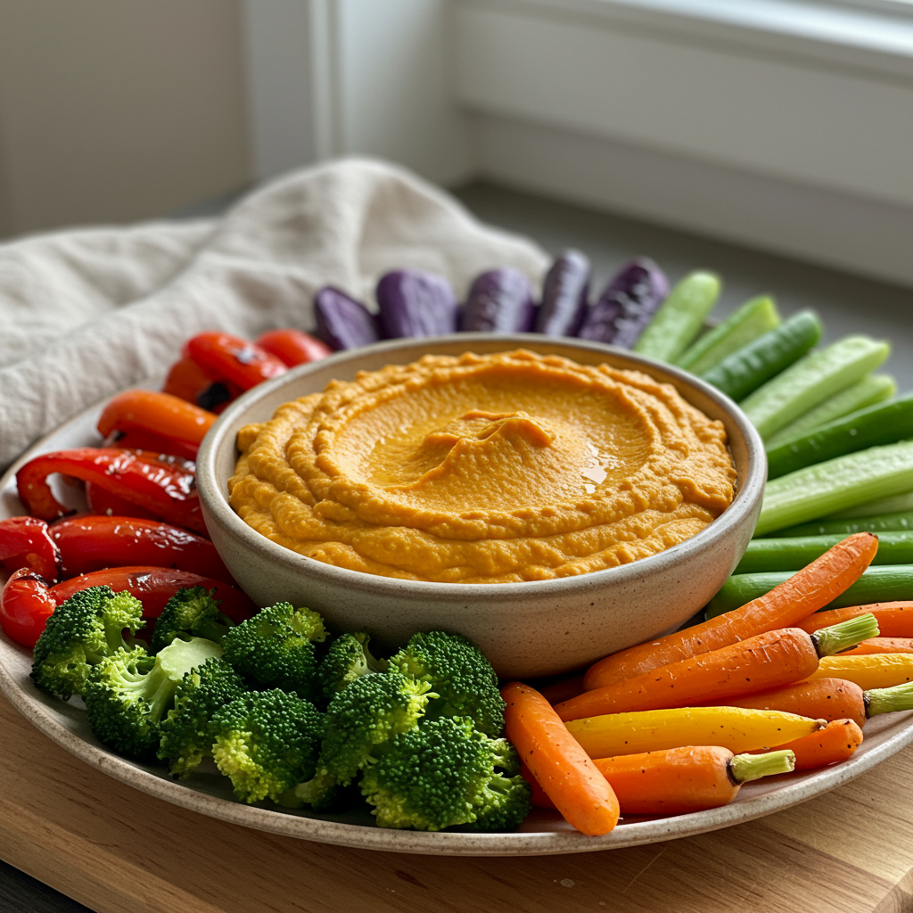 18. Butternut Squash Romesco Dip with Roasted Vegetables