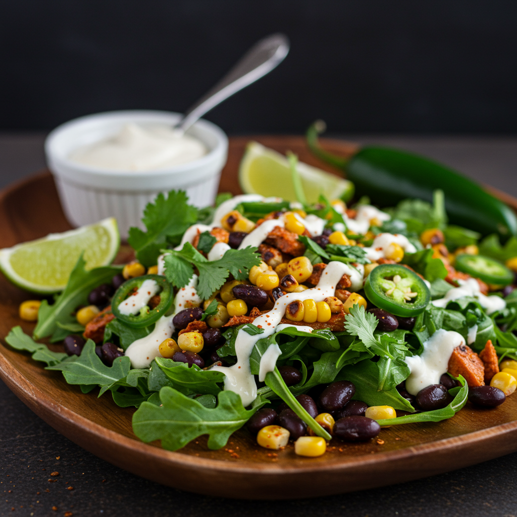 18. Spicy Roasted Corn & Arugula Salad