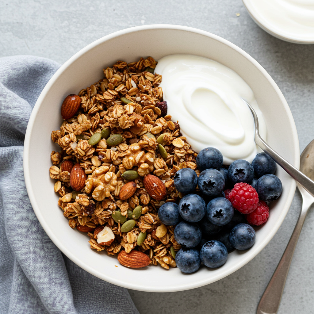 19. Homemade Granola with Yogurt
