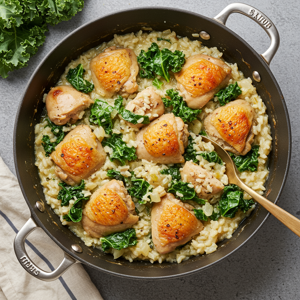 19. Italian Chicken and Kale Risotto-Style