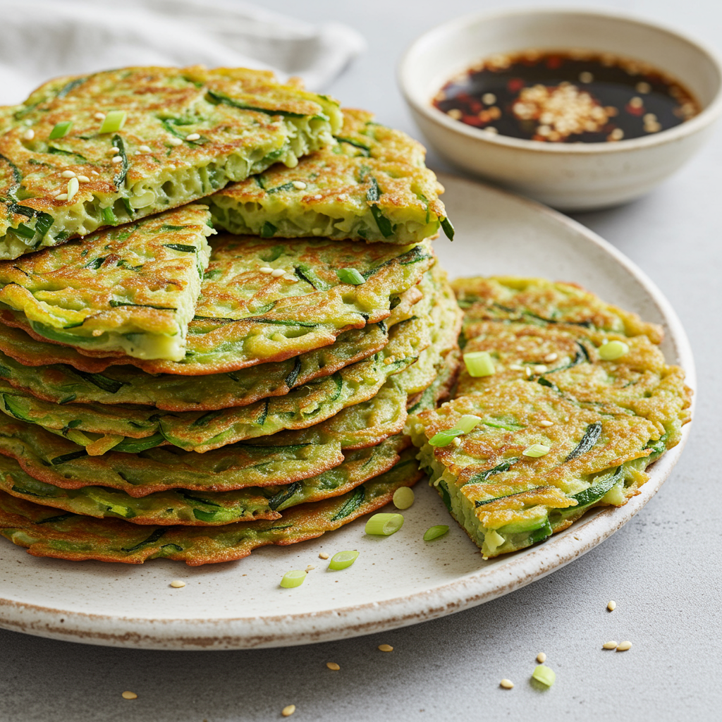 19. Korean BBQ Zucchini Pancakes (Hobak Buchim)