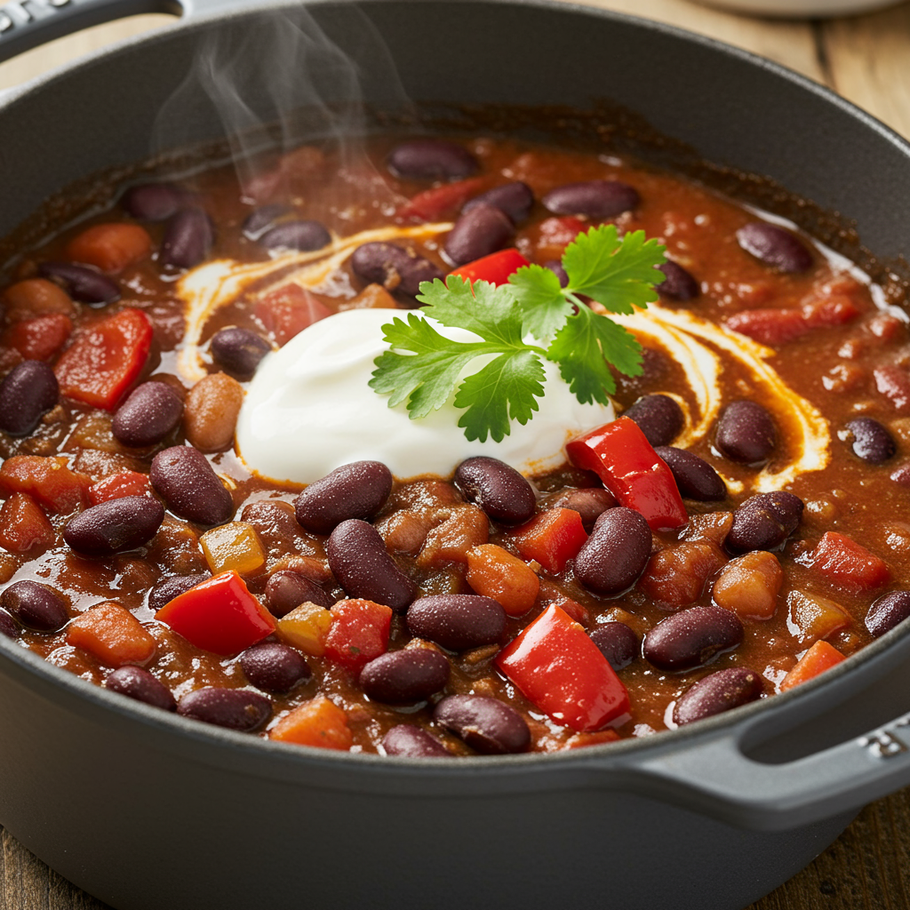 22. Double Bean &amp; Roasted Pepper Chilli