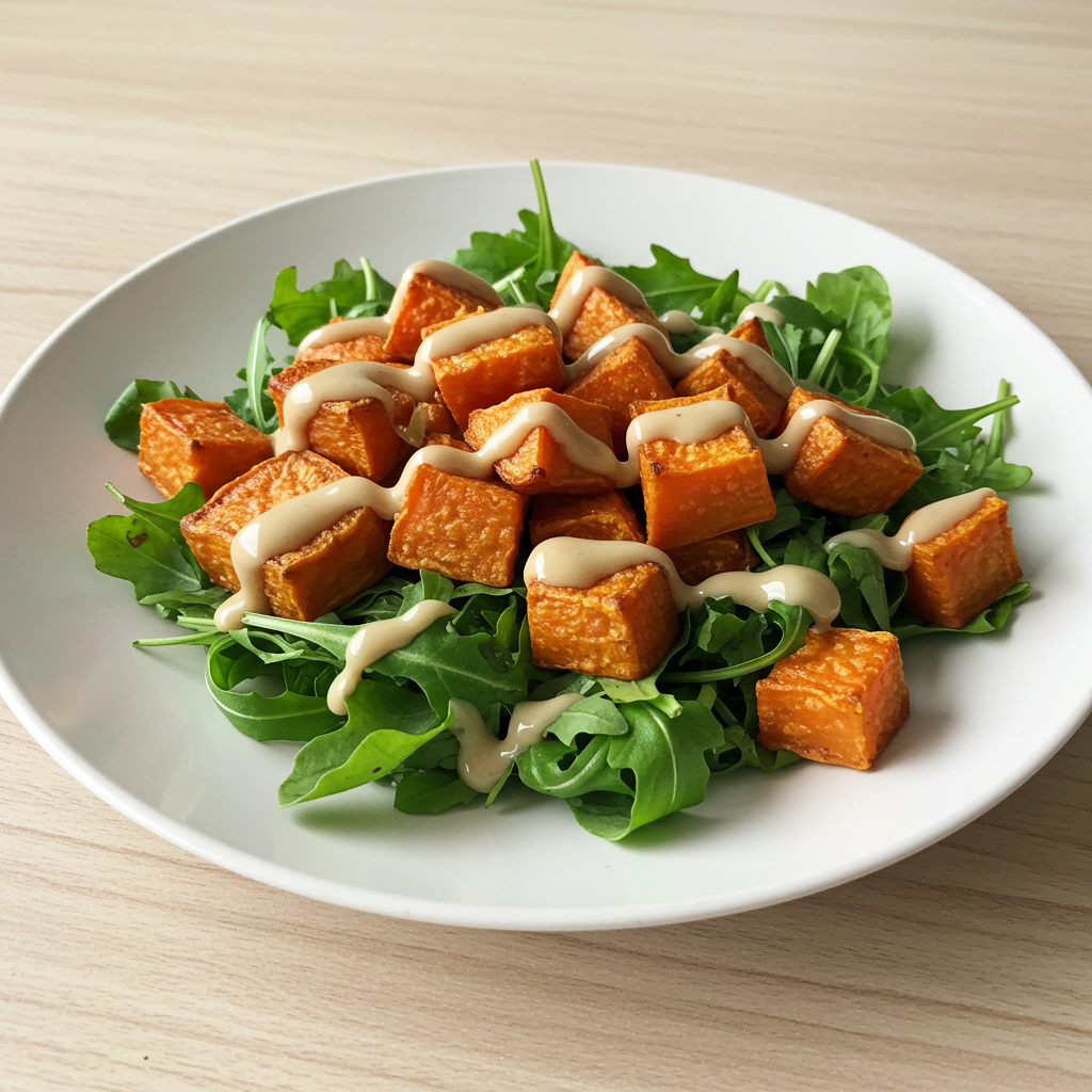 22. Roasted Sweet Potato & Arugula Salad