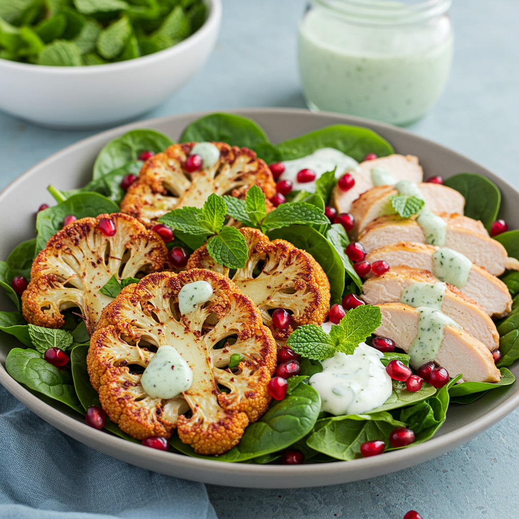 22. Sumac Roast Cauliflower and Chicken Salad